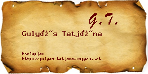 Gulyás Tatjána névjegykártya
